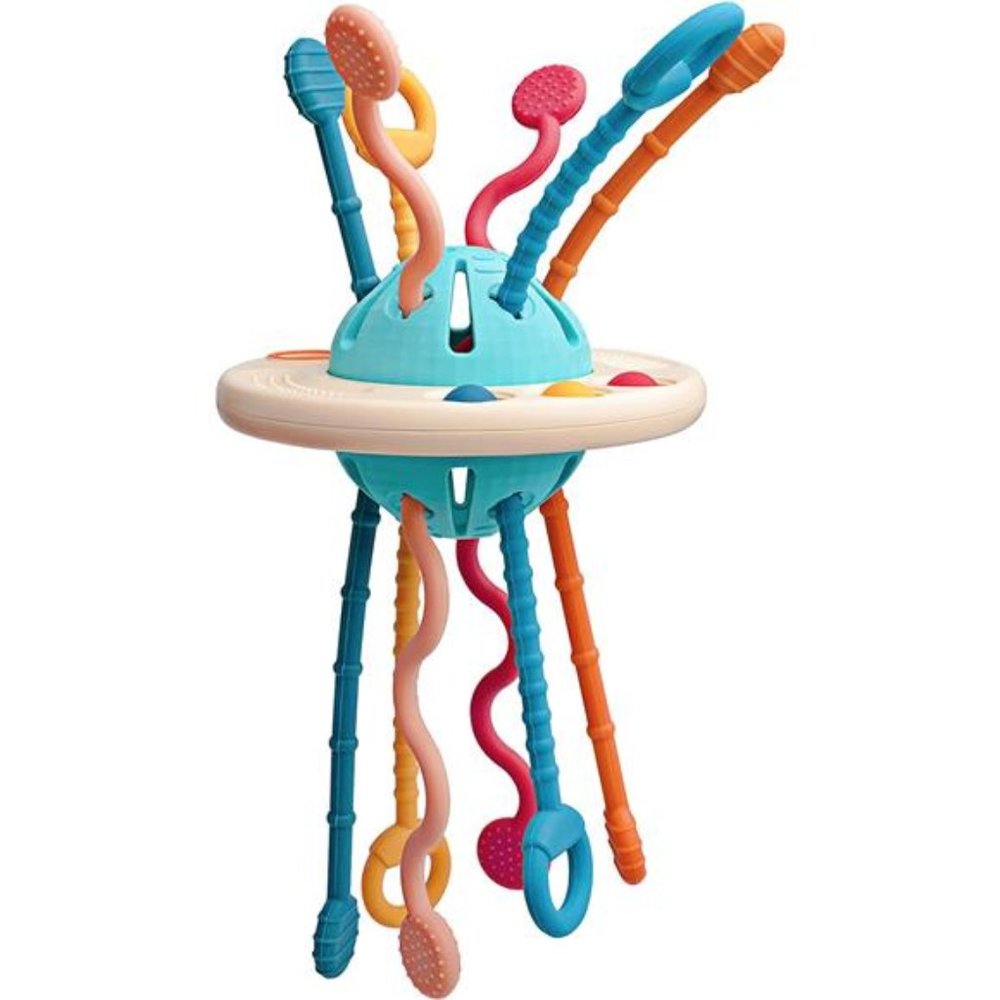 Food-Grade Sensory String Baby Silicone Teething Toy Montessori Fidget Rattles